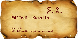 Pándli Katalin névjegykártya